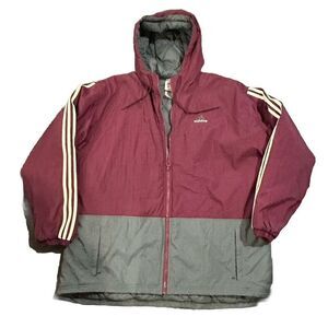 Vintage 90's Adidas Mens Hooded Quilted Jacket‎ Size XL Tall  "Starter Style"